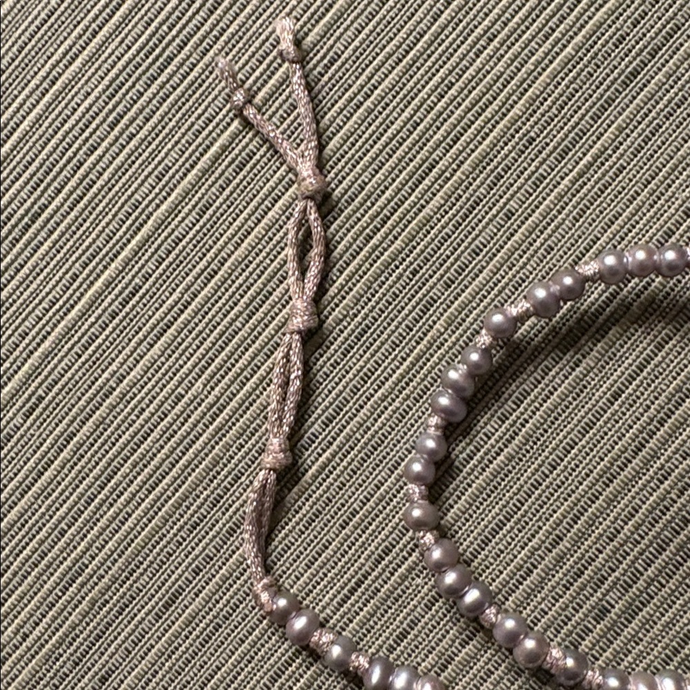 Chan Luu soft grey pearl metallic cord naked wrap adjustable bracelet - Picture 9 of 13